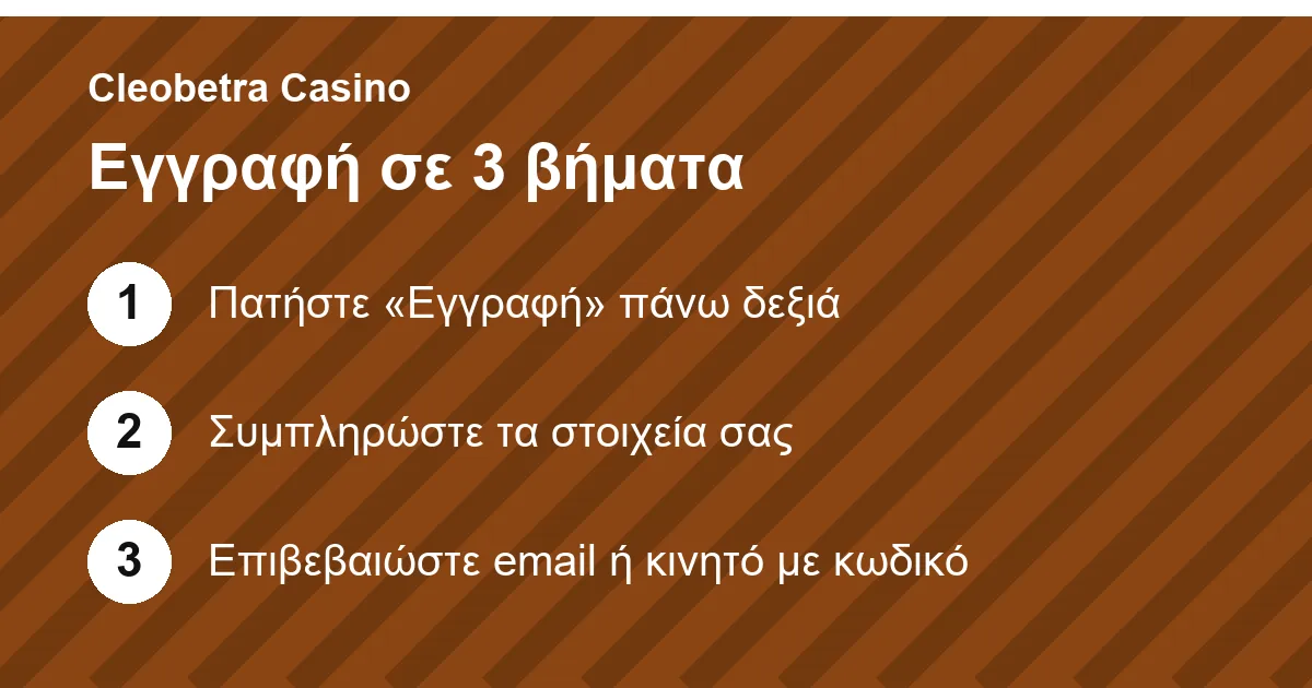 Εγγραφή στο Cleobetra Casino σε τρία βήματα
